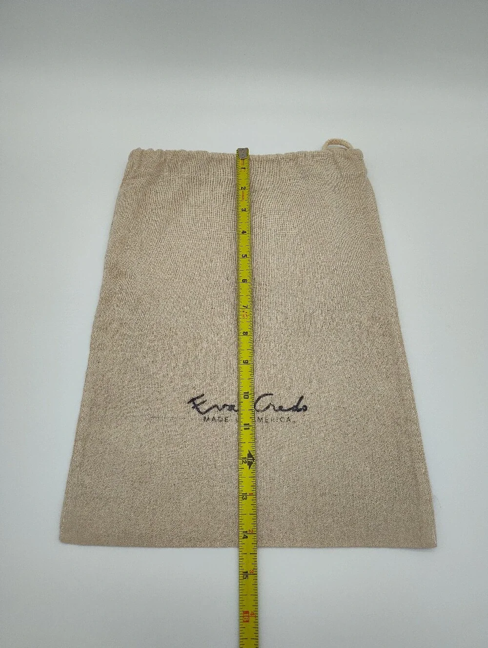 EVA CREDO Made in America Linen Drawstring Dust Bag Beige Storage Pouch EUC